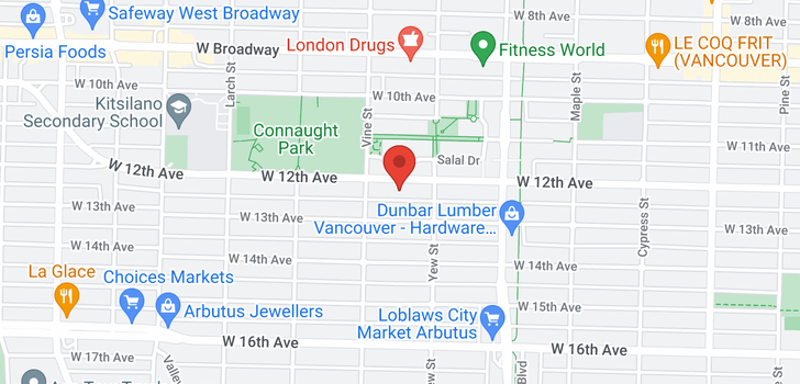 map of 104 2268 W 12TH AVENUE
